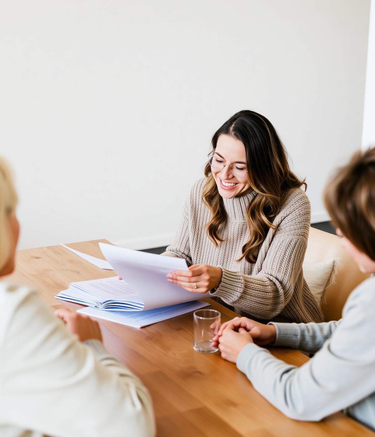 Advocate reviewing IEP documents with a parent
