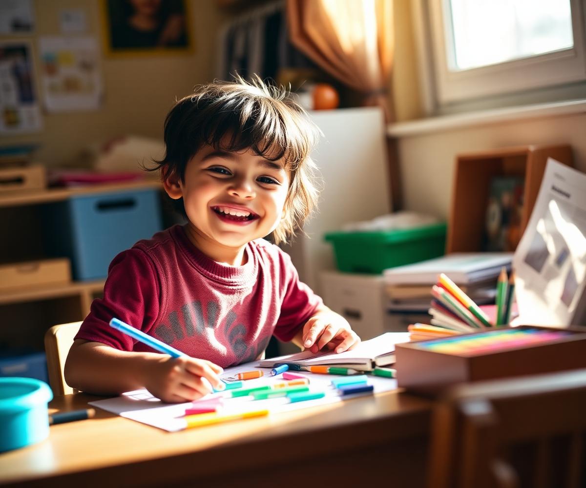 A joyful student learning